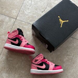 Jordan Pink and Black Infant Sneakers